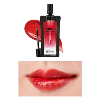 Тинт для губ Beausta Shine Gloss Lip tint #1 Cherry Red