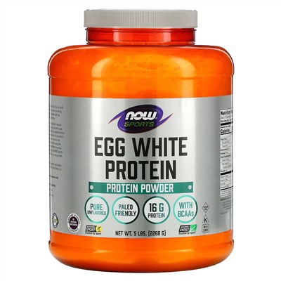 Now Foods, Sports, Egg White Protein Powder, Unflavored, 5 lbs (2,268 g)