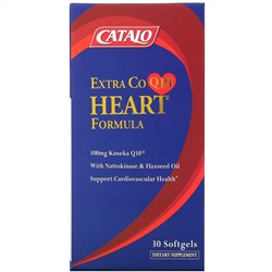 Catalo Naturals, Extra CoQ10 Heart Formula with Nattokinase & Flaxseed Oil, 30 Softgels