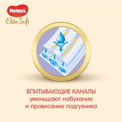 Подгузники "Huggies" Mega Elite Soft 3, 5-9кг, 80 шт