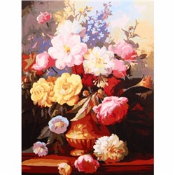 Картина рисование по номерам 40*50 см "Цветы в вазе" Е019