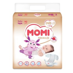 Подгузники MOMI Premium NB (0-5 кг), 90 шт