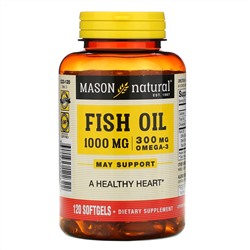 Mason Natural, рыбий жир, 1000 мг, 120 капсул