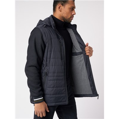 Куртка со съемными рукавами мужская темно-синего цвета 3503TS