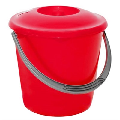 Ведро пластиковое с крышкой Соло, цвет красный перламутровый, д28 см, h28 см, 10 л