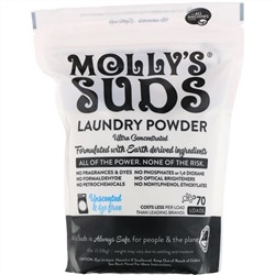 Molly's Suds, Стиральный порошок, суперконцентрированный, без отдушек, 47 унц. (1,33 кг)
