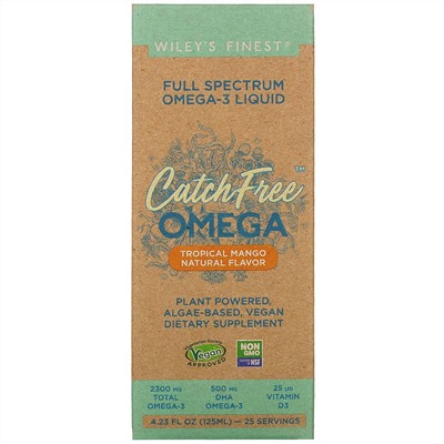 Wiley's Finest, CatchFree Omega, Tropical Mango,  4.23 fl oz (125 ml)