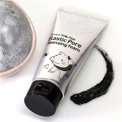К-750895 Пенка-маска для умывания ДРЕВЕСНЫЙ УГОЛЬ Milky Piggy Elastic Pore Cleansing Foam