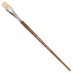 Кисть художественная профессиональная BRAUBERG ART “CLASSIC“, щетина, плоская, № 22, длинная ручка