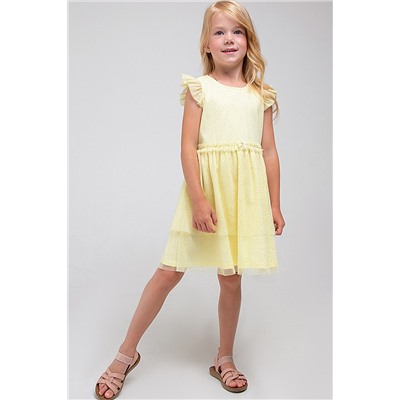 Стильное платье для девочки КР 5741/бледно-лимонный к329 платье
