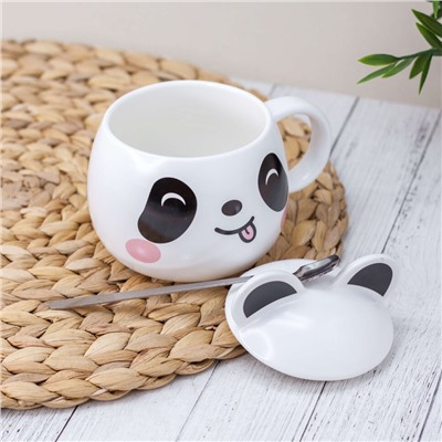 Кружка "Cute panda shows tongue", white (380 ml)