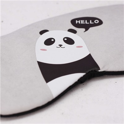 Маска для сна гелевая "Hello panda", gray