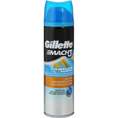 Гель для бритья Gillette  Mach 3 Close & Smooth, для мягкого бритья, 200 мл.