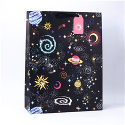 Подарочный пакет (S) "Lot stars", black