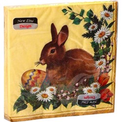 Салфетки сервировочные Fresco (Фреско) Пасха Кролик гризаль, 33х33 см, 20 шт