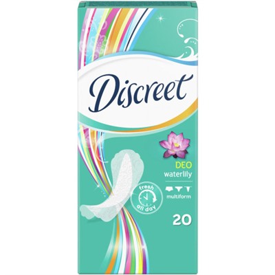 Прокладки ежедневные Discreet (Дискрит) Deo Waterlily Multiform, 20 шт