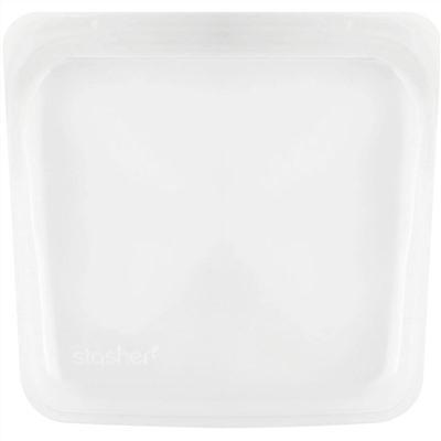 Stasher, Многоразовый силиконовый контейнер для еды, удобный размер для бутербродов, средний, прозрачный, 450 мл (15 жидк. унций)