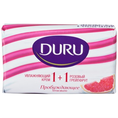 Туалетное мыло Duru (Дуру) Увлажняющий крем и Розовый грейпфрут 1+1, 80 г