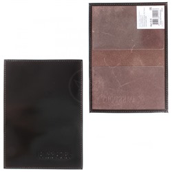 Обложка для паспорта Premier-О-8 натуральная кожа коричн.темный гладкий (88) 109094