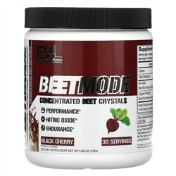 EVLution Nutrition, BeetMode, кристаллы концентрированной свеклы, черешня, 195 г (6,88 унции)