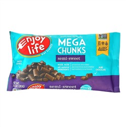 Enjoy Life Foods, Mega Chunks, полусладкий шоколад, 283 г (10 унций)