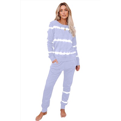 Violet Stripes Long Sleeves and Joggers Lounge Set