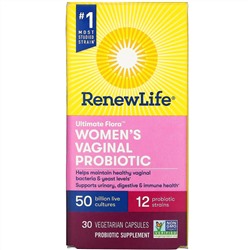 Renew Life, Ultimate Flora, Women's Vaginal Probiotic, 50 Billion, 30 Vegetarian Capsules