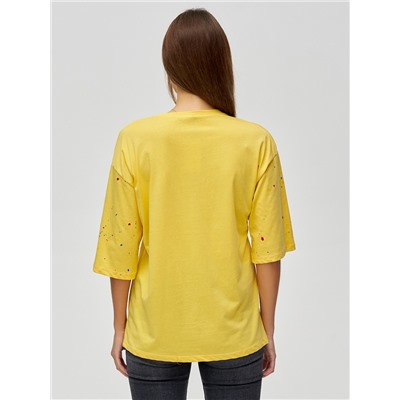 Женские футболки с надписями желтого цвета 76029J
