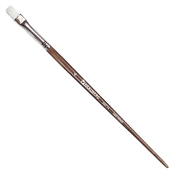 Кисть художественная профессиональная BRAUBERG ART “CLASSIC“, щетина, плоская, № 4, длинная ручка