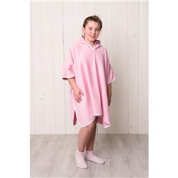 Халат-пончо для девочки, размер 80 × 60 см, розовый, махра