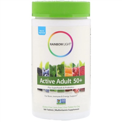 Rainbow Light, Препарат Active Adult 50+, 180 таблеток