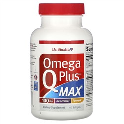 Dr. Sinatra, Omega Q Plus MAX, 60 Softgels