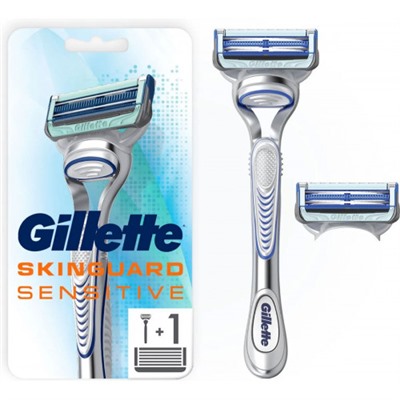 Станок для бритья Gillette (Джилет) Skinguard Sensitive, 2 кассеты