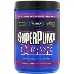 Gaspari Nutrition, SuperPump Max, Grape Cooler, 1.41 lbs (640 g)