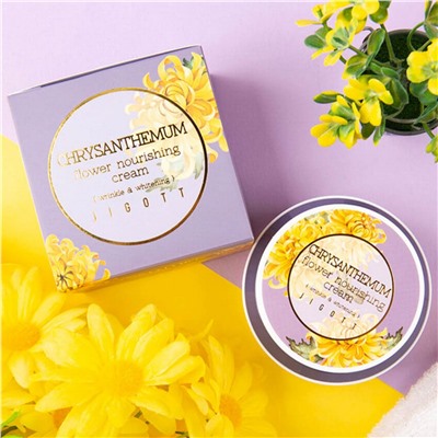 Питательный крем для лица с экстрактом хризантемы Jigott Chrysanthemum Flower Nourishing Cream