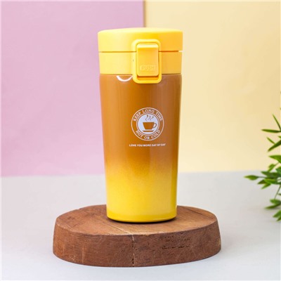 Термокружка "Love you more", yellow (370 ml)