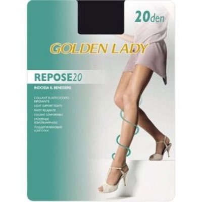 Колготки Golden Lady Repose (Голден Леди) Nero (черный) 20 den, 5 размер