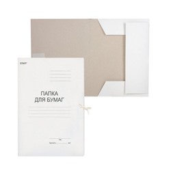 Папка для бумаг с завязками картонная STAFF, плотность 220 г/м2, до 200 листов