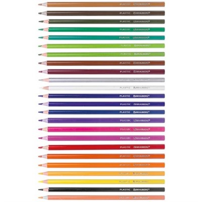 Карандаши цветные пластиковые Brauberg (Брауберг) Premium, шестигранные, грифель мягкий 3 мм, 24 цвета