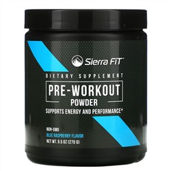 Sierra Fit, предтренировочная добавка в порошке, со вкусом голубой малины, 270 г (9,5 унции)