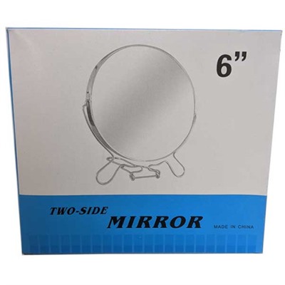 Зеркало железное круглое 14 см №6, 2-стороннее
