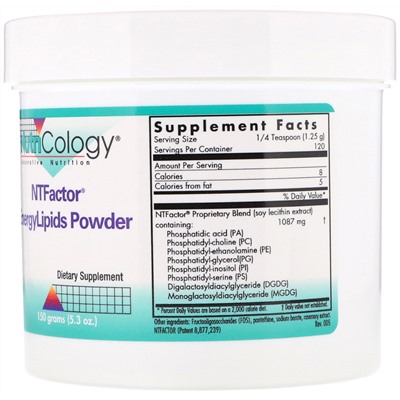 Nutricology, NTFactor, порошок липидов EnergyLipids, 150 г (5,3 унции)