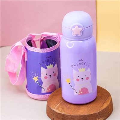 Термос "Cute cat", purple (550 ml)