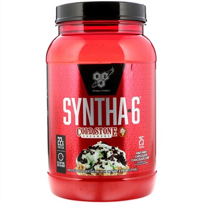 BSN, Syntha-6, Cold Stone Creamery, мята и шоколадная крошка, 2,59 фунта (1,17 кг)