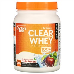 Doctor's Best, Clear Whey Protein Isolate, Fruit Punch, 1.2 lbs (546 g)