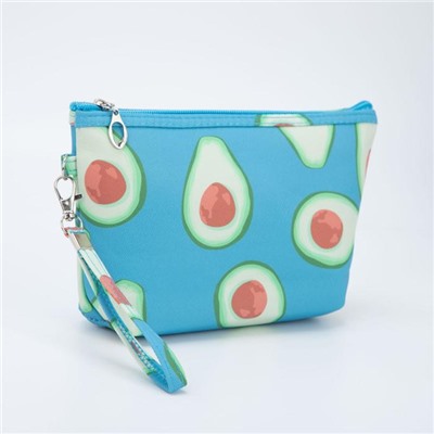 Косметичка-сумочка, отдел на молнии, с ручкой, цвет голубой, «Авокадо»
