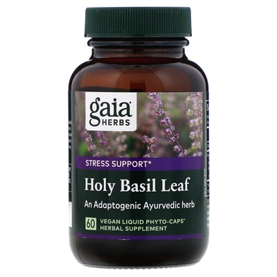 Gaia Herbs, Holy Basil Leaf, 60 Vegan Liquid Phyto-Caps