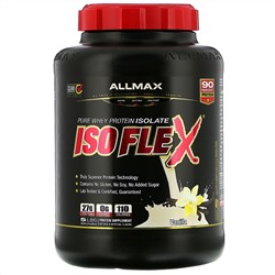 ALLMAX Nutrition, Isoflex, чистый изолят сывороточного белка (фильтрация заряженными ионными частицами), со вкусом ванили, 2,27 кг (5 фунтов)