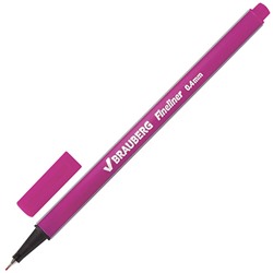 Ручка капиллярная (линер) Brauberg (Брауберг) Aero, розовая, трехгранная, металлический наконечник 0,5 мм, линия письма 0,4 мм