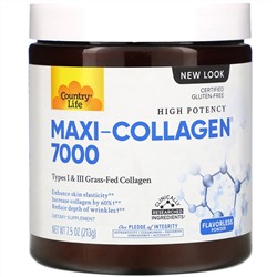 Country Life, Maxi-Collagen 7000 Powder, Flavorless, 7.5 oz (213 g)